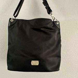 Furla tote bag. Black nylon with leather trim